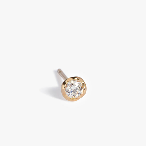 Marguerite 14ct Yellow Gold Large Solitaire Diamond Stud Earring
